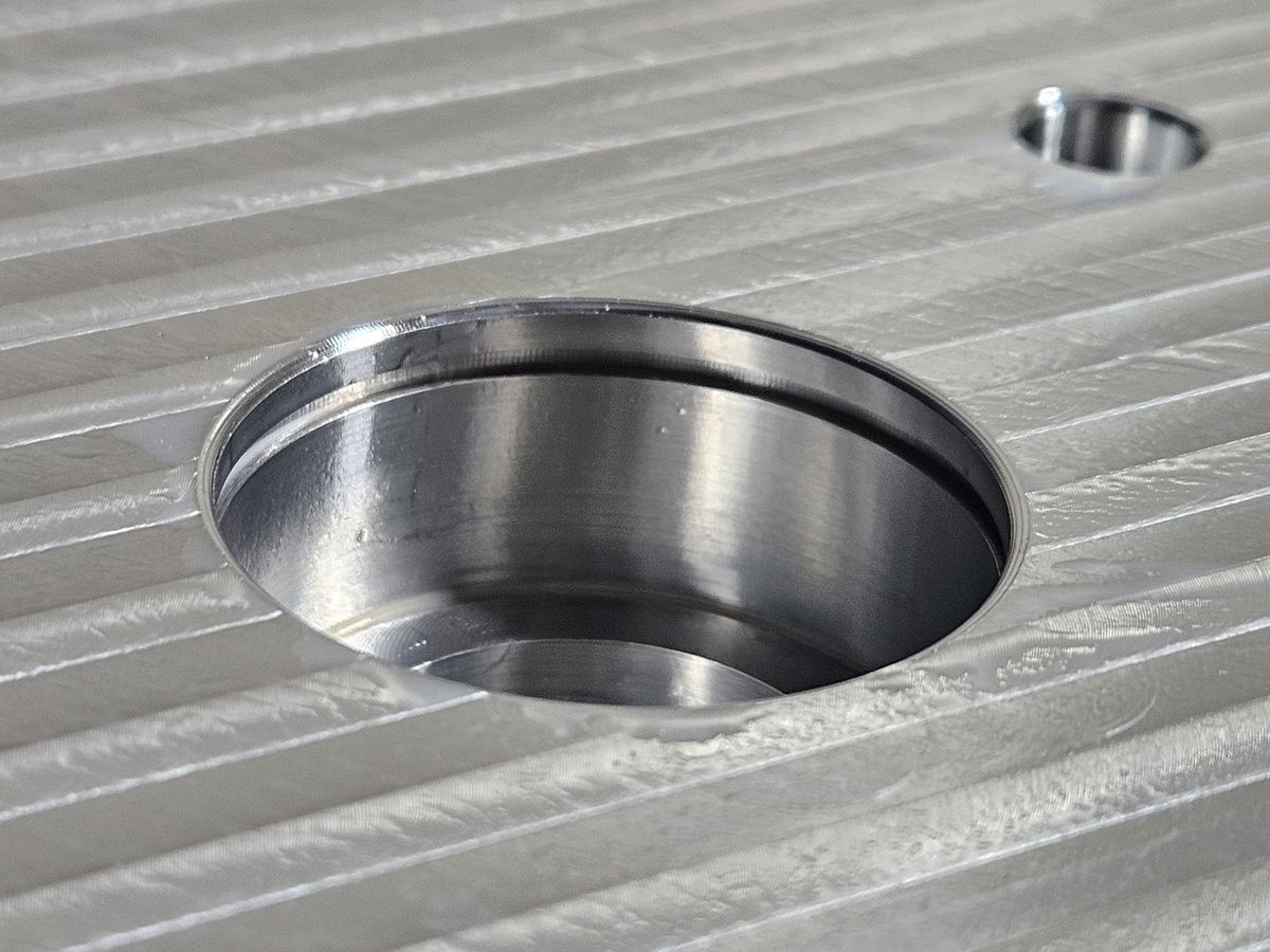 A bore with an undercut machined for a snap ring