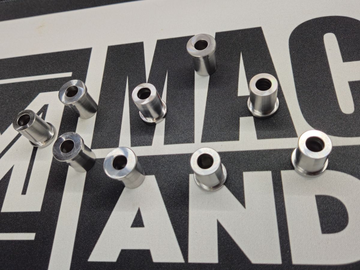 Precision tool steel bearings standing on the shop mat